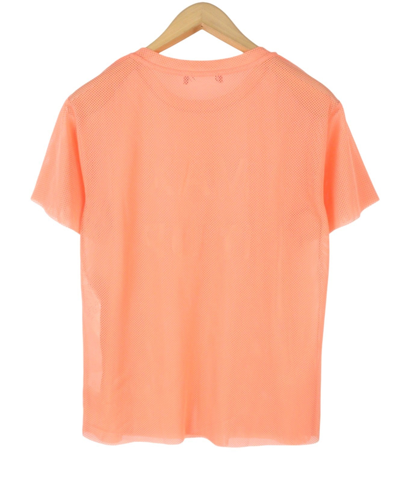 MAX&CO. Women T-Shirt XS Coral Pink Mesh Transparent Oversized Short Sleeved