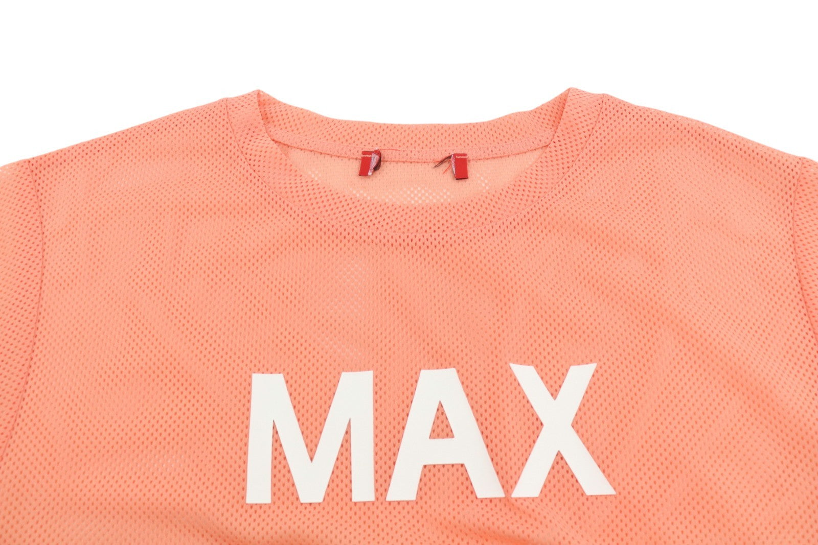 MAX&CO. Women T-Shirt XS Coral Pink Mesh Transparent Oversized Short Sleeved