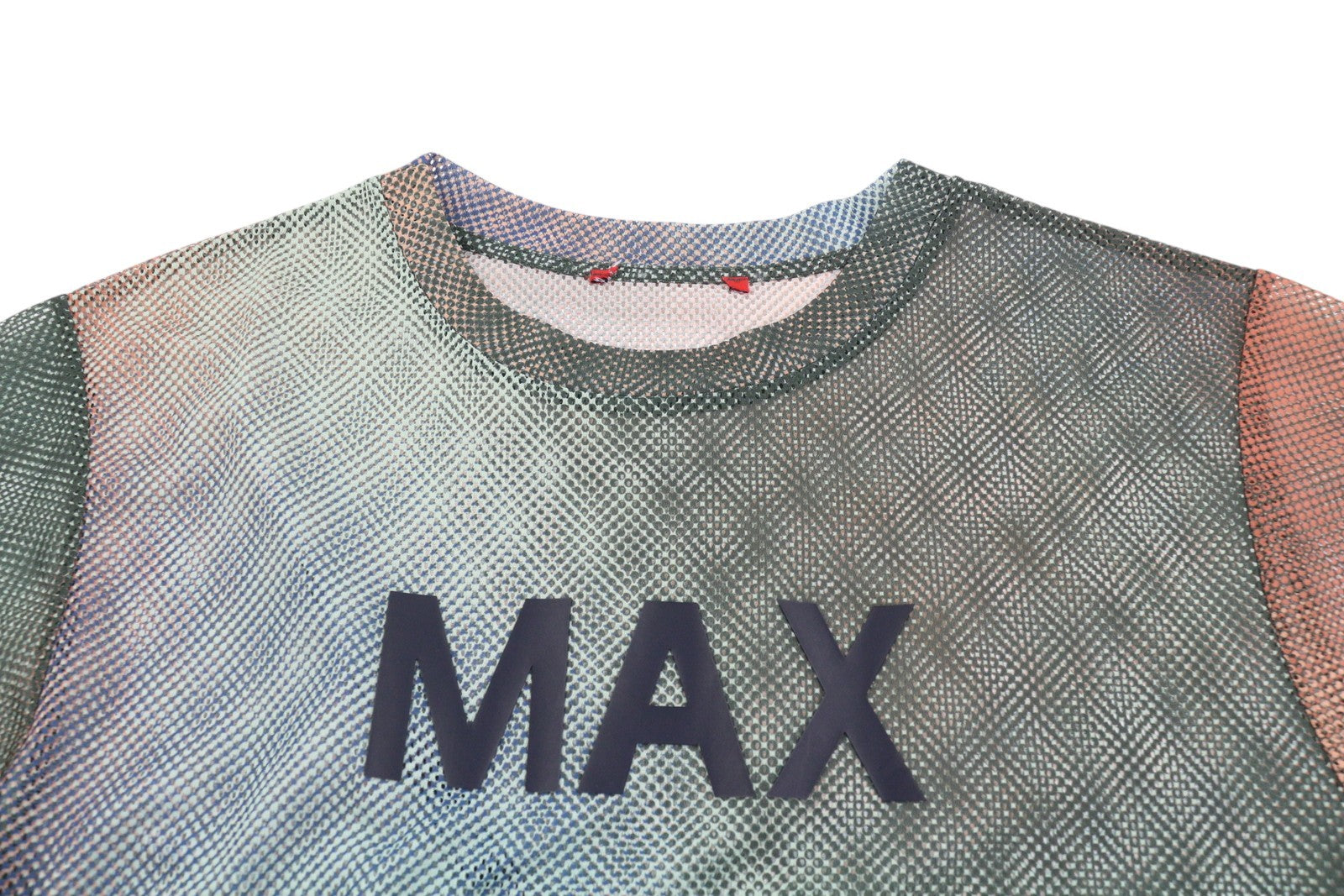 MAX&CO. Women T-Shirt XS Multicolor Mesh Transparent Oversized Short Sleeve