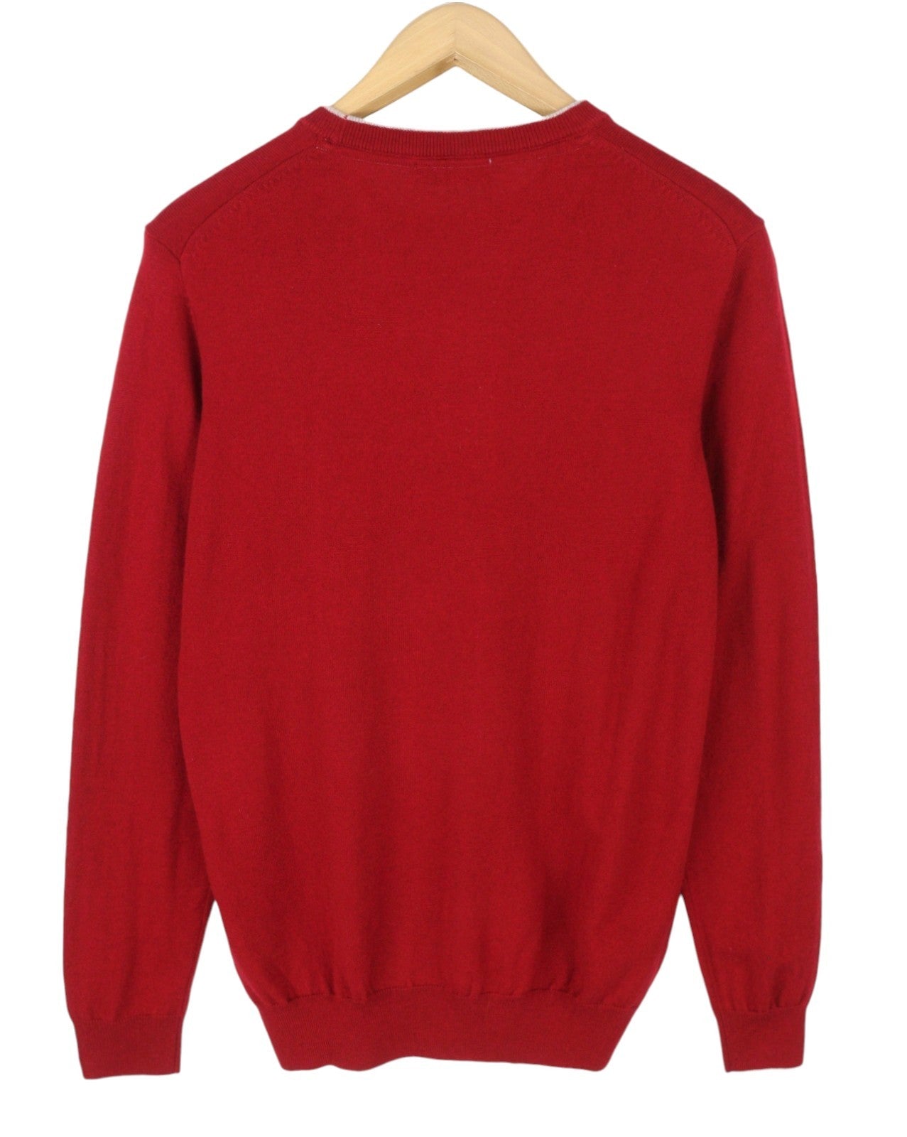HARMONT & BLAINE Men Jumper M Red Wool Blend Tight Knit Print Pull On