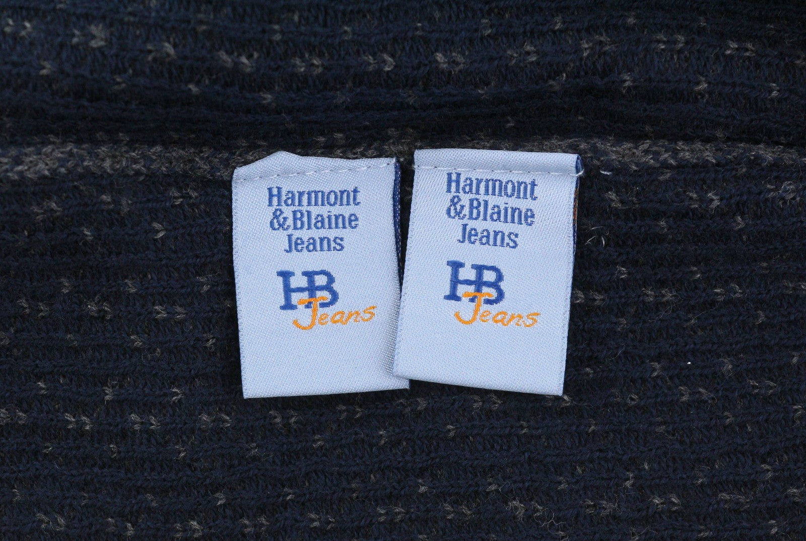 HARMONT & BLAINE Men Jumper S Grey Patterned Cashmere Wool Blend Pull On