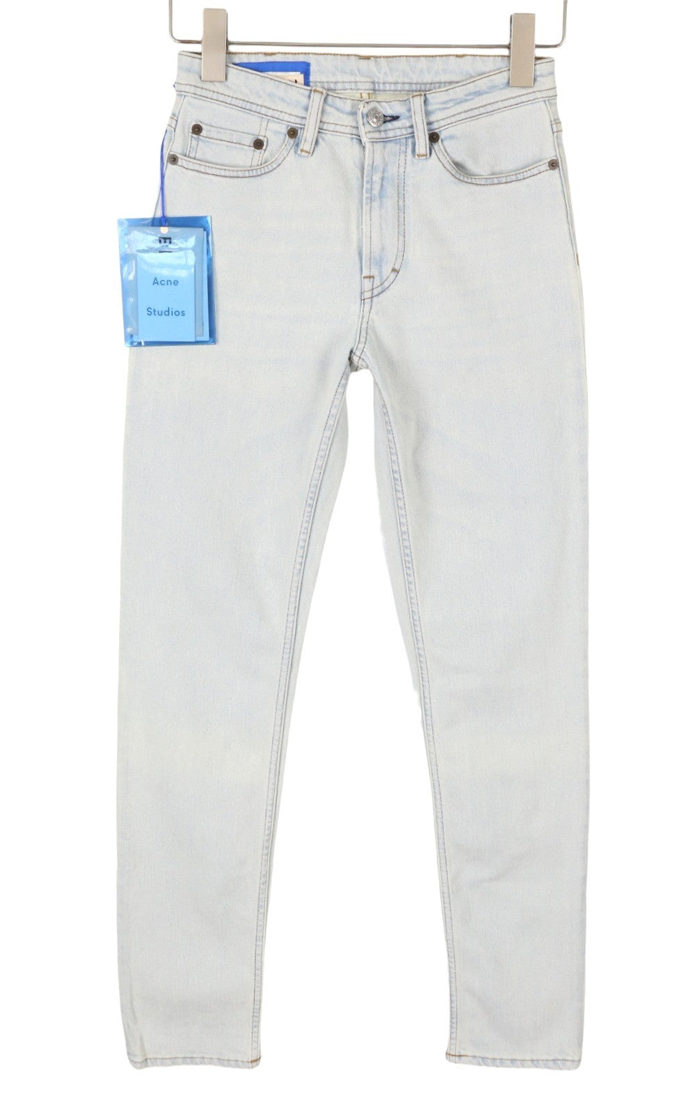 ACNE STUDIOS Bla Konst South LT Blue Women Jeans W24/L32 Blue Whiskers Faded