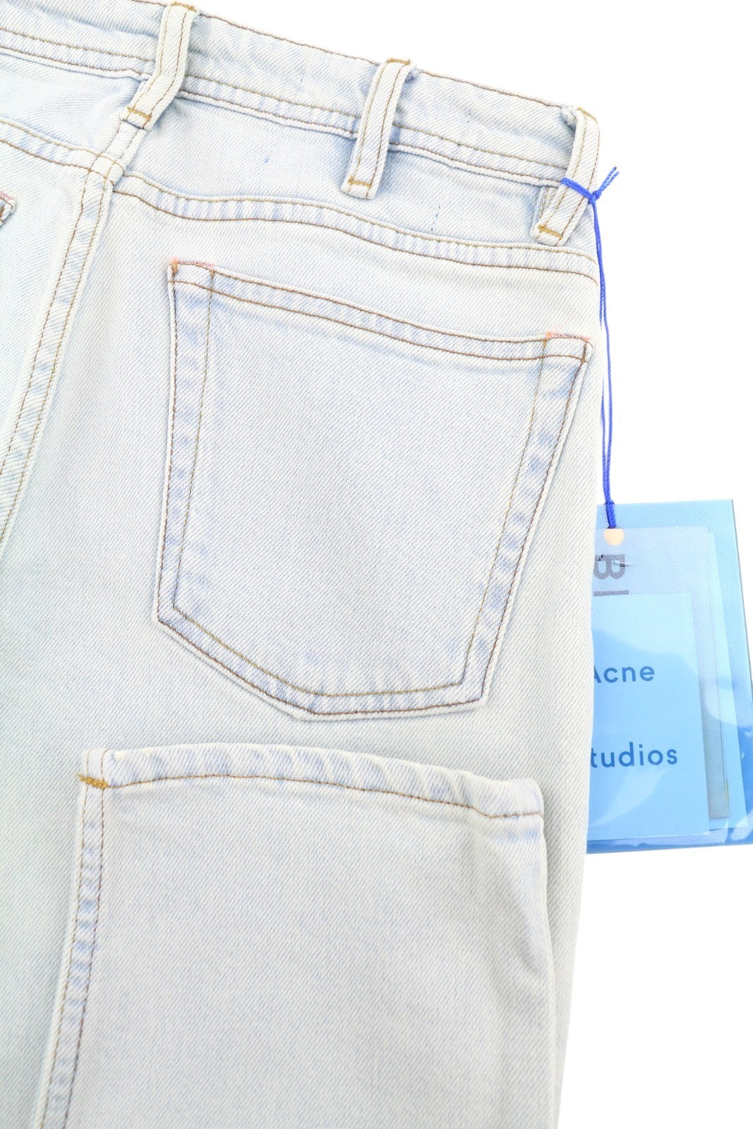 ACNE STUDIOS Bla Konst South LT Blue Women Jeans W24/L32 Blue Whiskers Faded