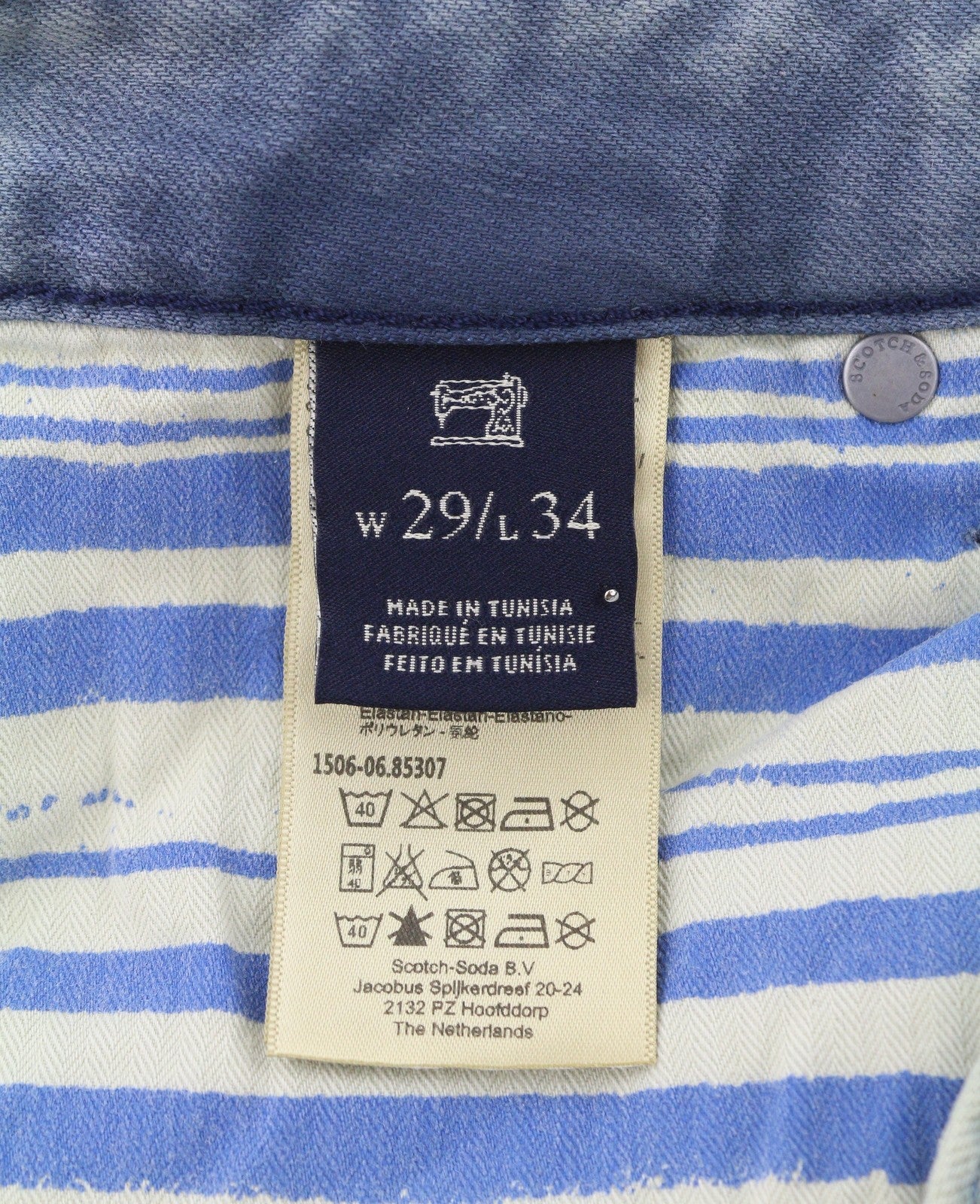 SCOTCH & SODA Skim Men Jeans W29/L34 Blue Faded Skinny Fit Zip Fly