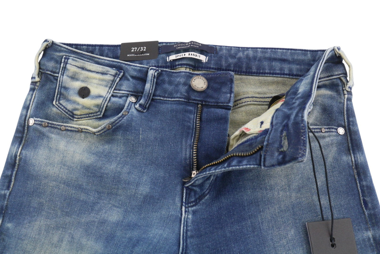 SCOTCH & SODA La Parisienne Women Jeans W27/L32 Blue Whiskers Faded Skinny Fit