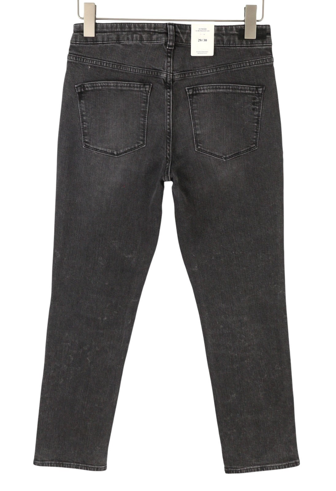 SCOTCH & SODA Supreme Women Jeans W29/L30 Black Faded Distress Slim Straight Fit