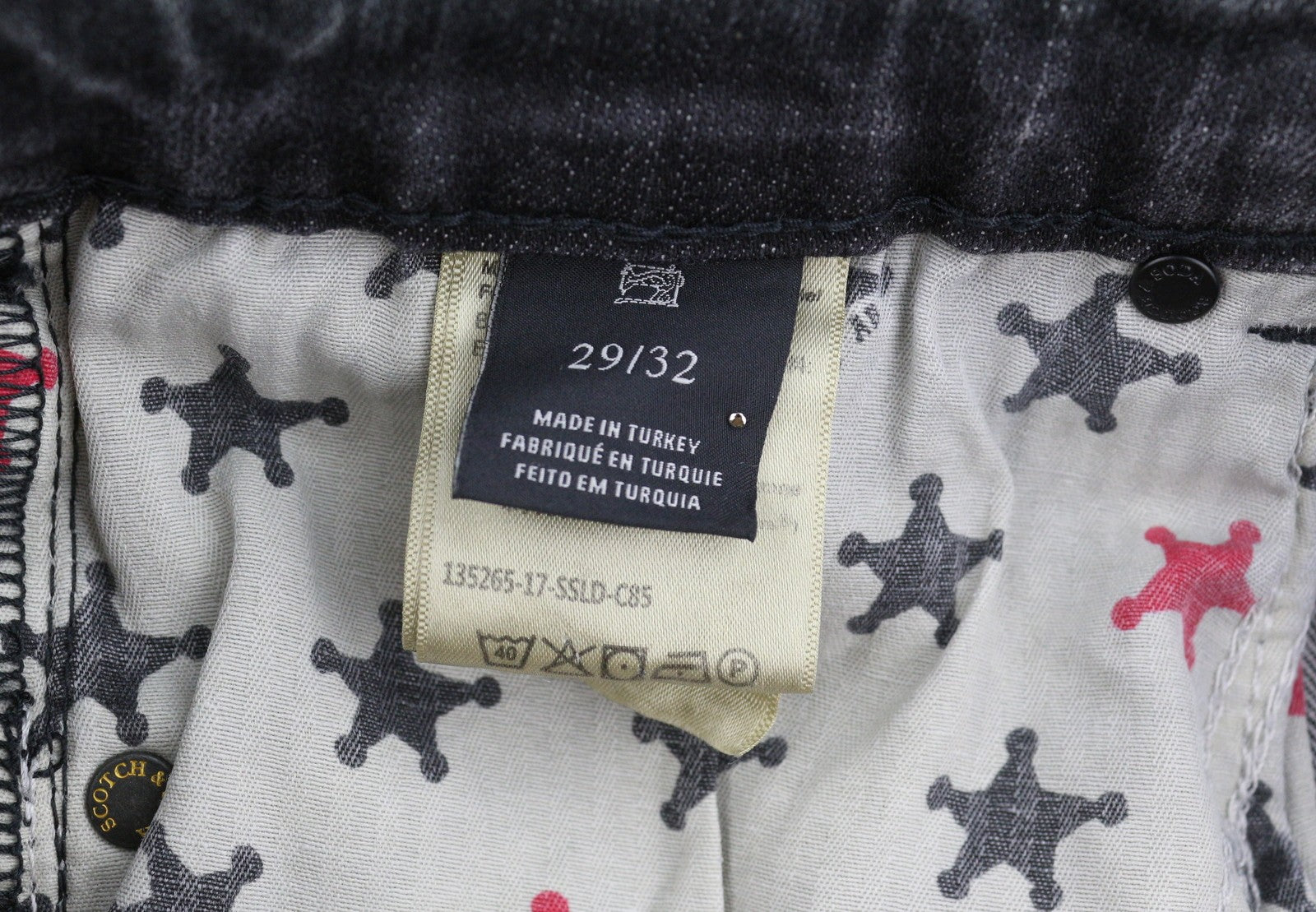 SCOTCH & SODA Supreme Women Jeans W29/L32 Black Faded Distress Slim Straight Fit