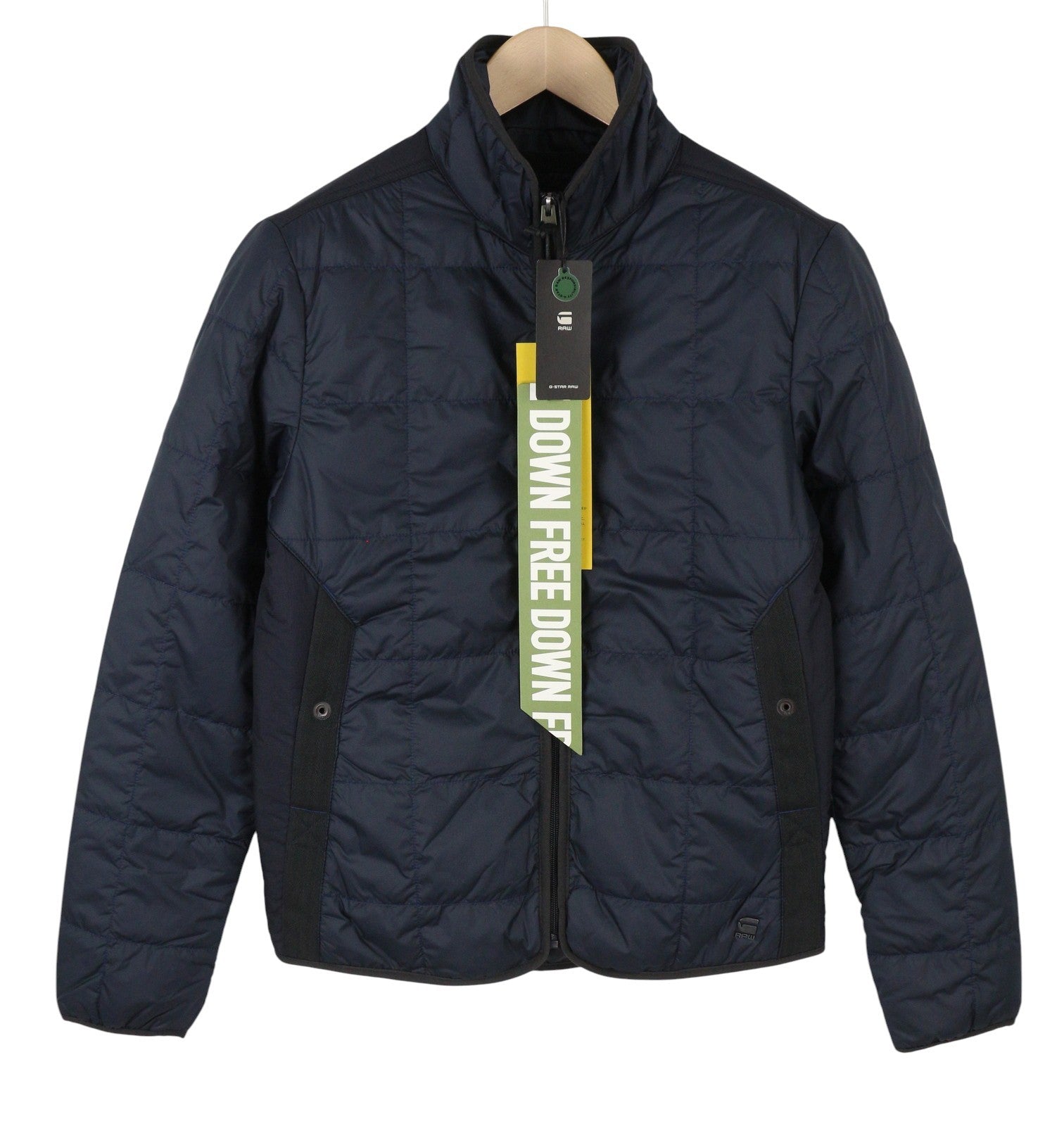 G-STAR Lt Wt Quilted Men Jacket XS Dark Blue Padded High Neck Full Zip