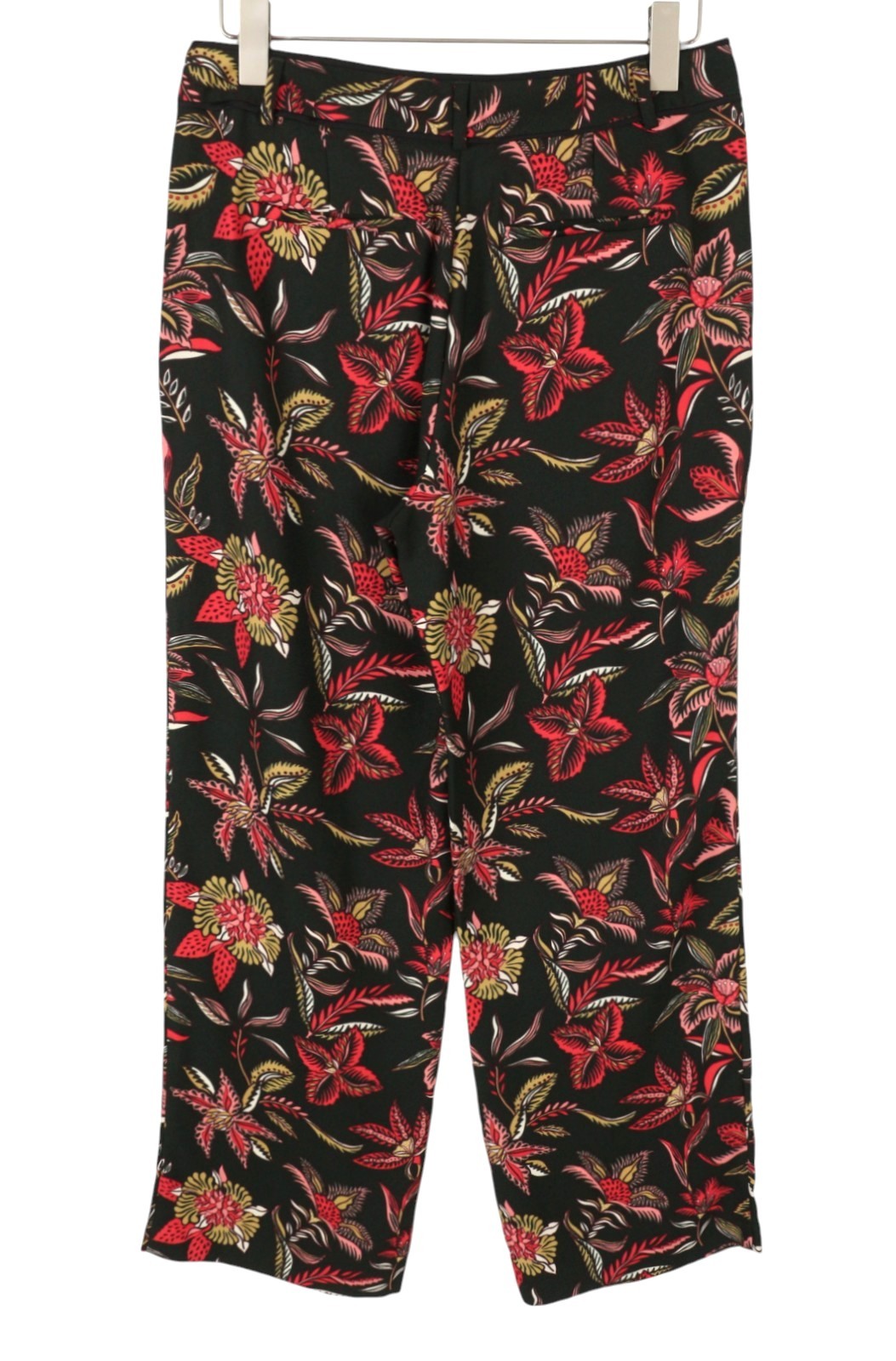 MAISON SCOTCH Women Trousers M Multicolored Floral Print Straight Fit Zip Fly