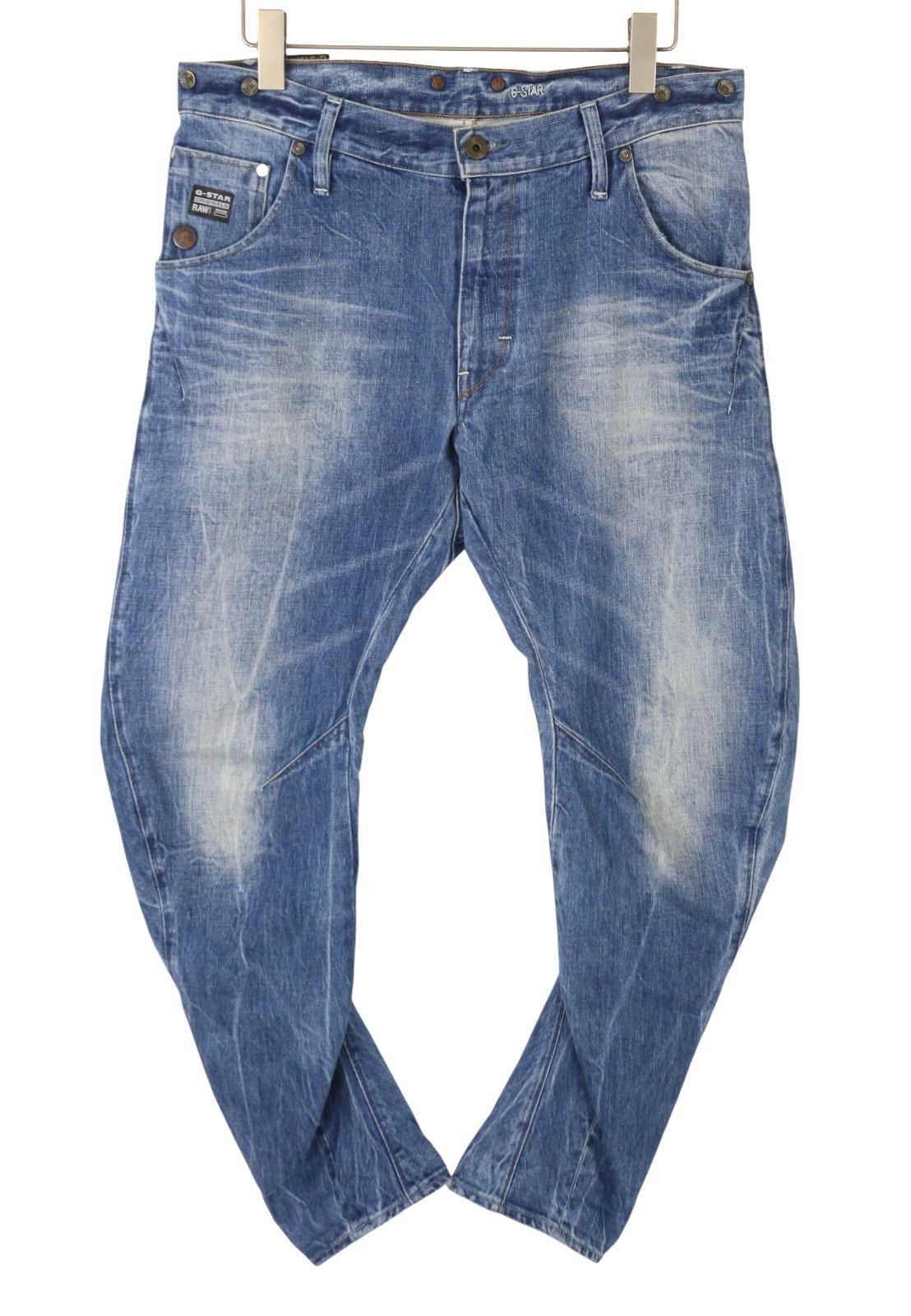 G-STAR ARC 3D Loose Tapered Men Jeans W34/L32 Blue Whiskers Faded Twisted