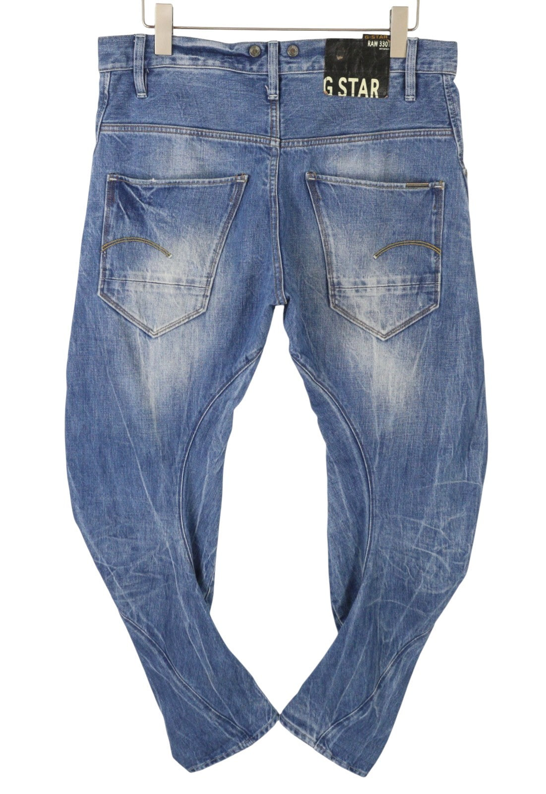 G-STAR ARC 3D Loose Tapered Men Jeans W34/L32 Blue Whiskers Faded Twisted