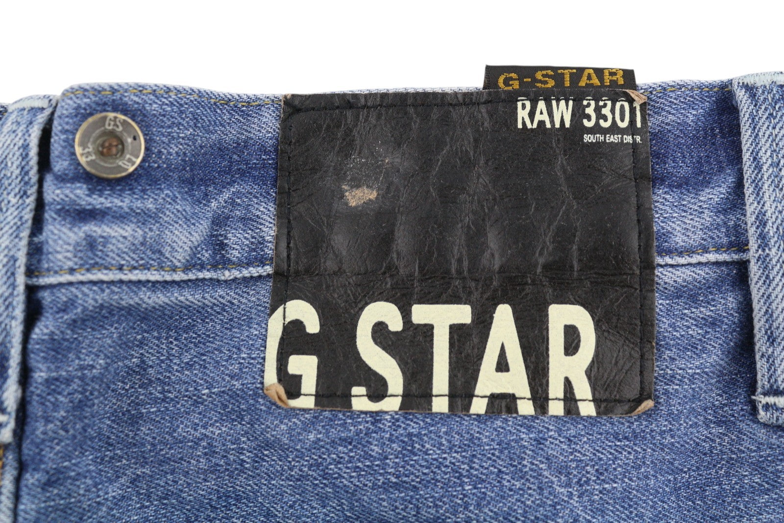 G-STAR ARC 3D Loose Tapered Men Jeans W34/L32 Blue Whiskers Faded Twisted