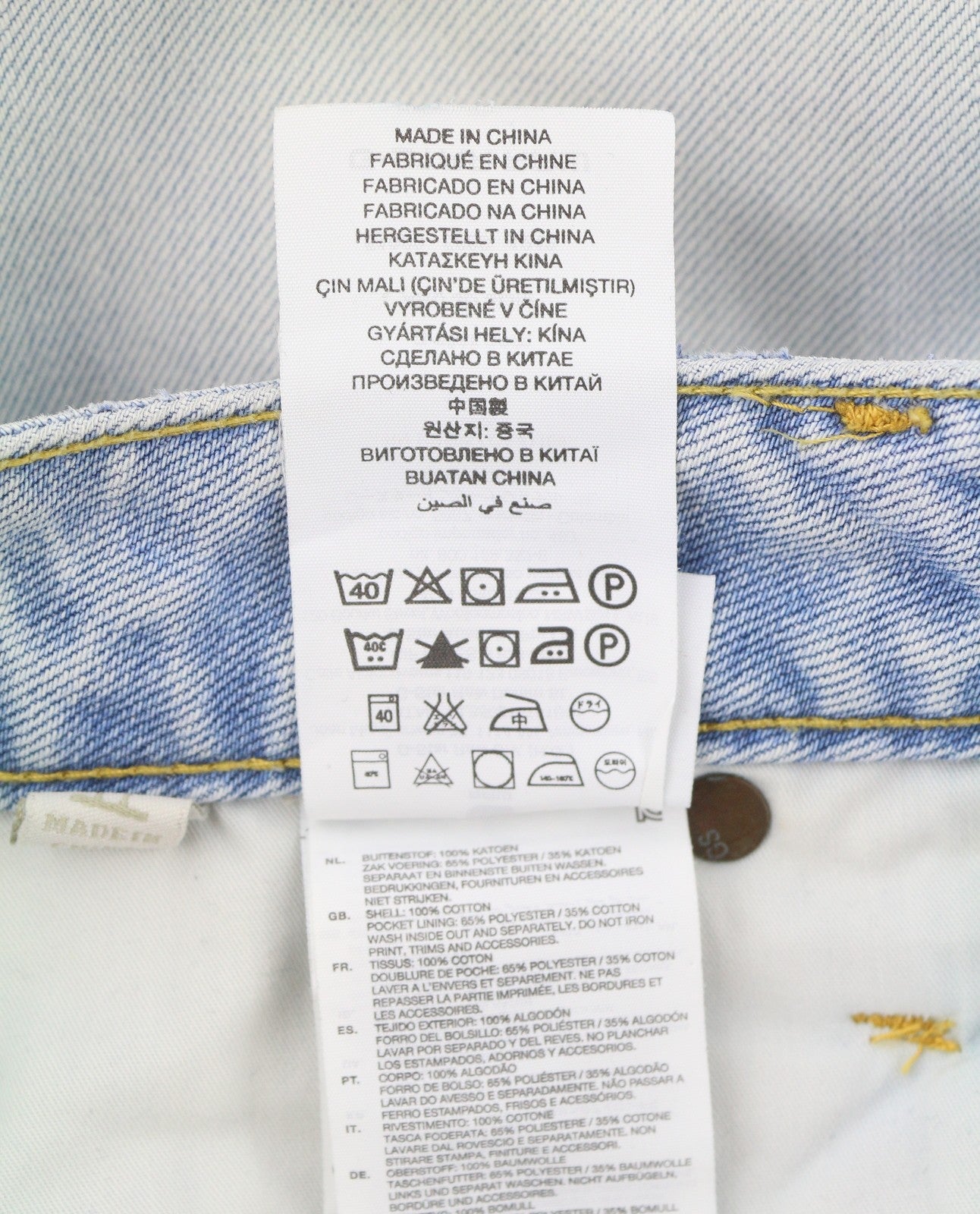 G-STAR ARC 3D Slim Men Jeans W32/L32 Blue Faded Distress Twisted Button Fly