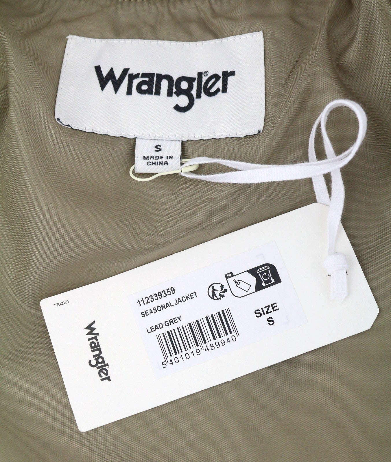 WRANGLER Men Jacket S Beige Quilted Padded Full Zip Lined Bomber Style