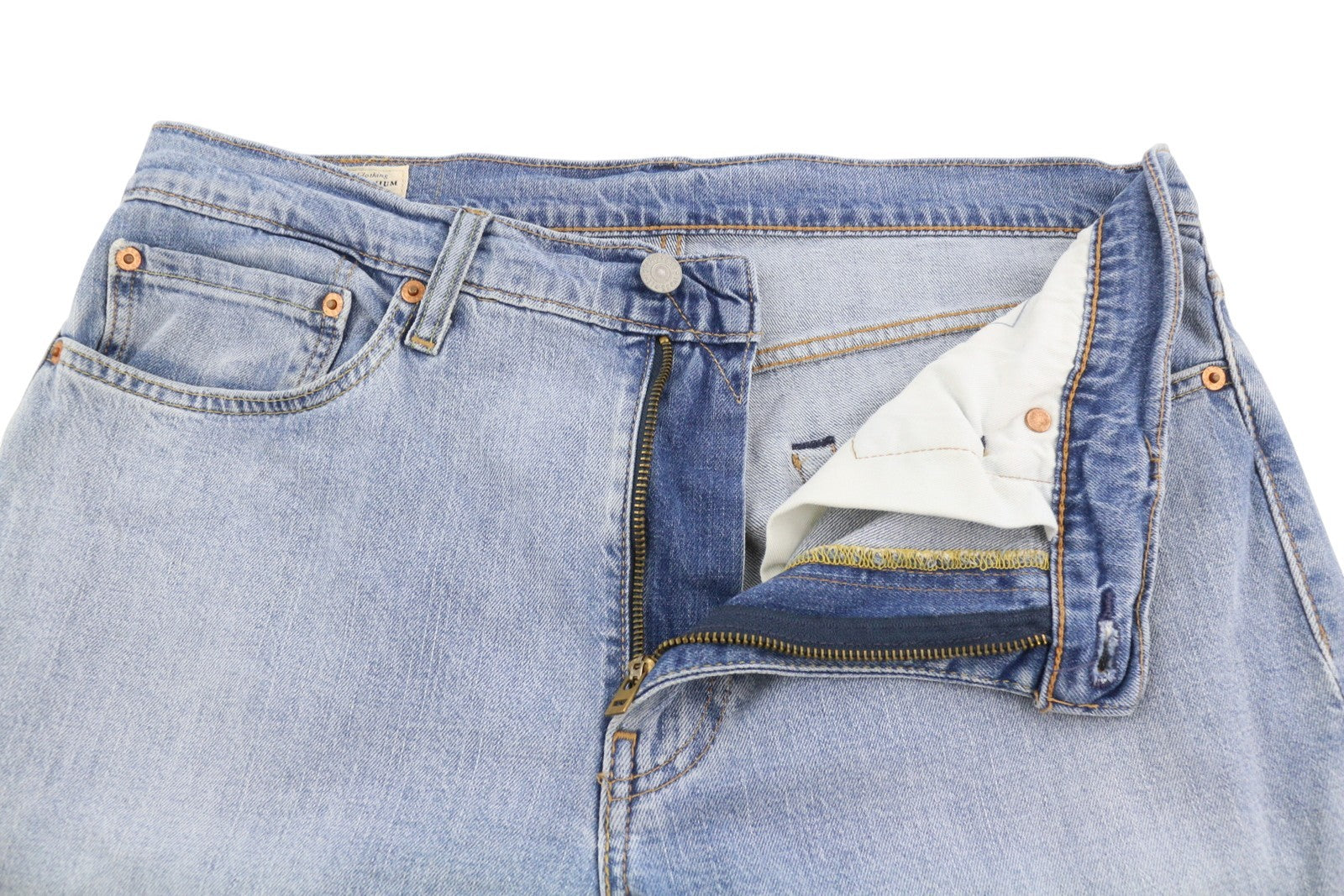 LEVI'S 502 Men Jeans W34/L30 Blue Faded Tapered Fit Zip Fly Denim