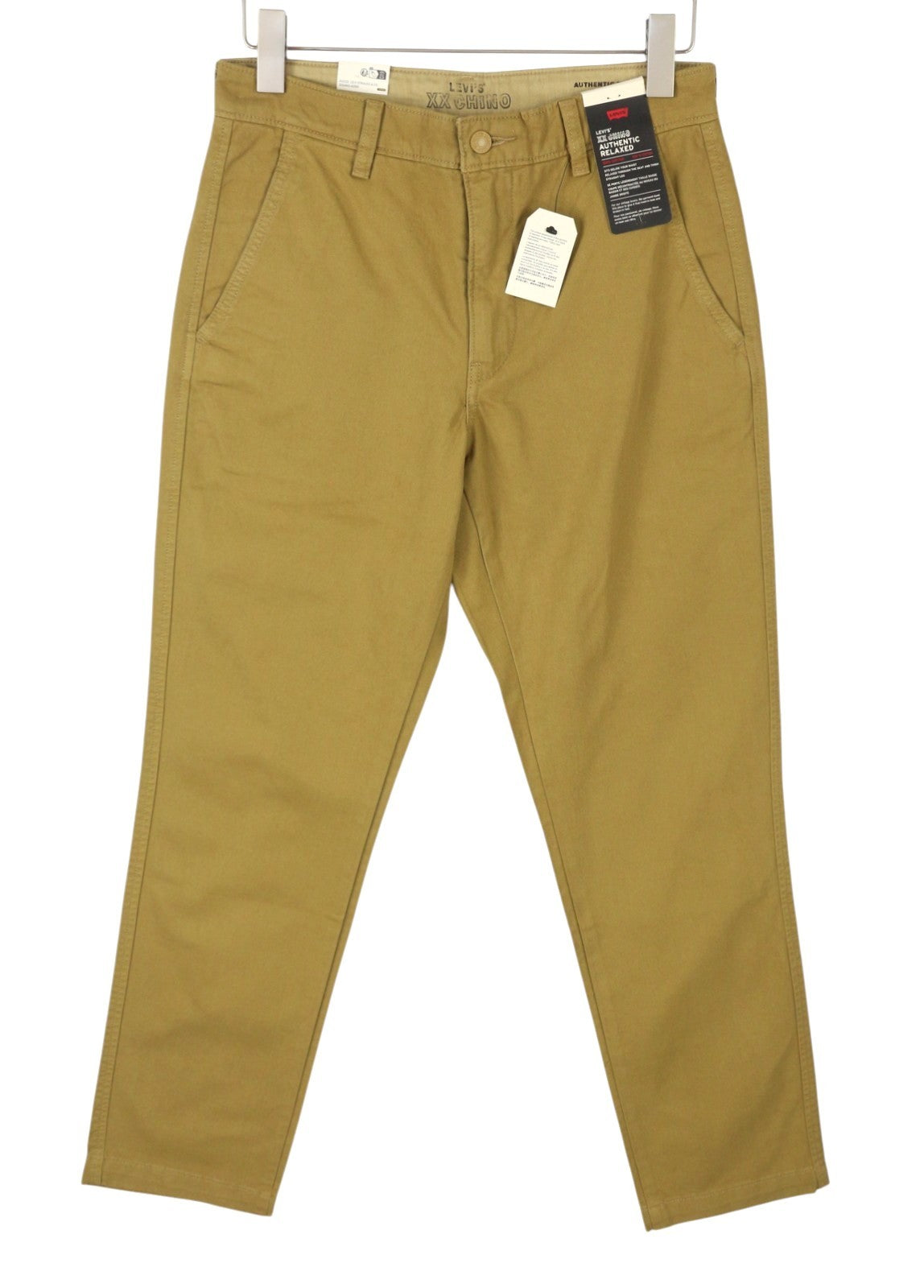 LEVI'S XX Chino Men Trousers W30/L32 Beige Authentic Relaxed Fit Zipper Big E