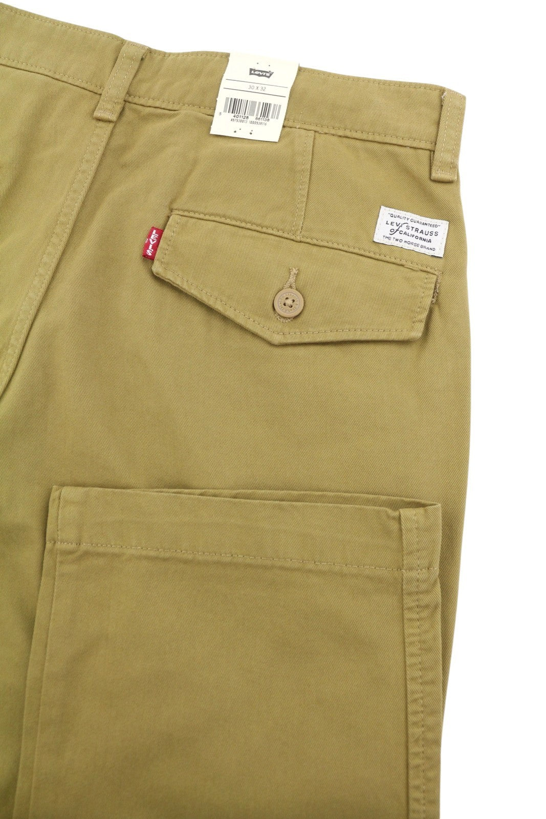 LEVI'S XX Chino Men Trousers W30/L32 Beige Authentic Relaxed Fit Zipper Big E