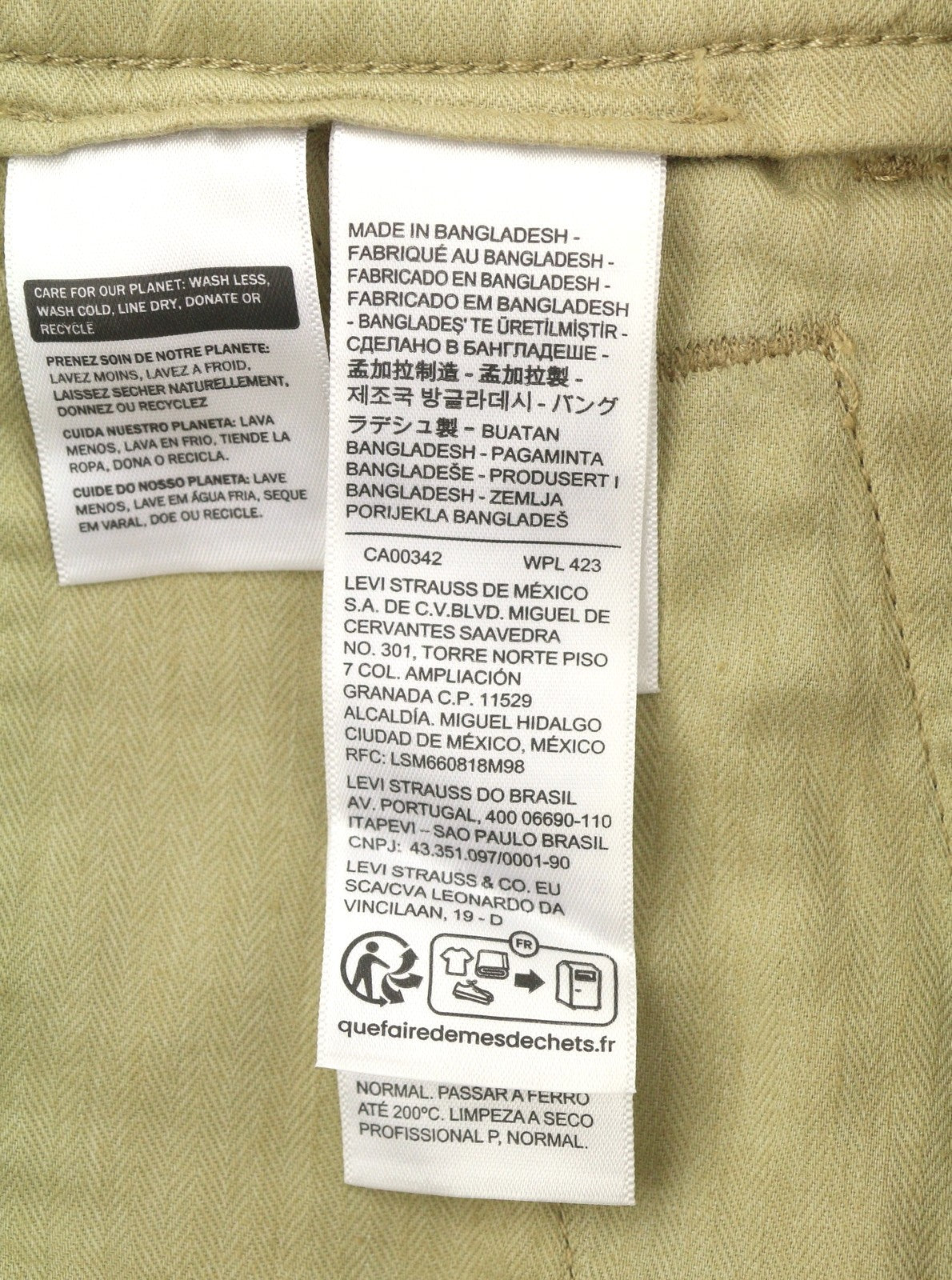 LEVI'S XX Chino Men Trousers W30/L32 Beige Authentic Relaxed Fit Zipper Big E