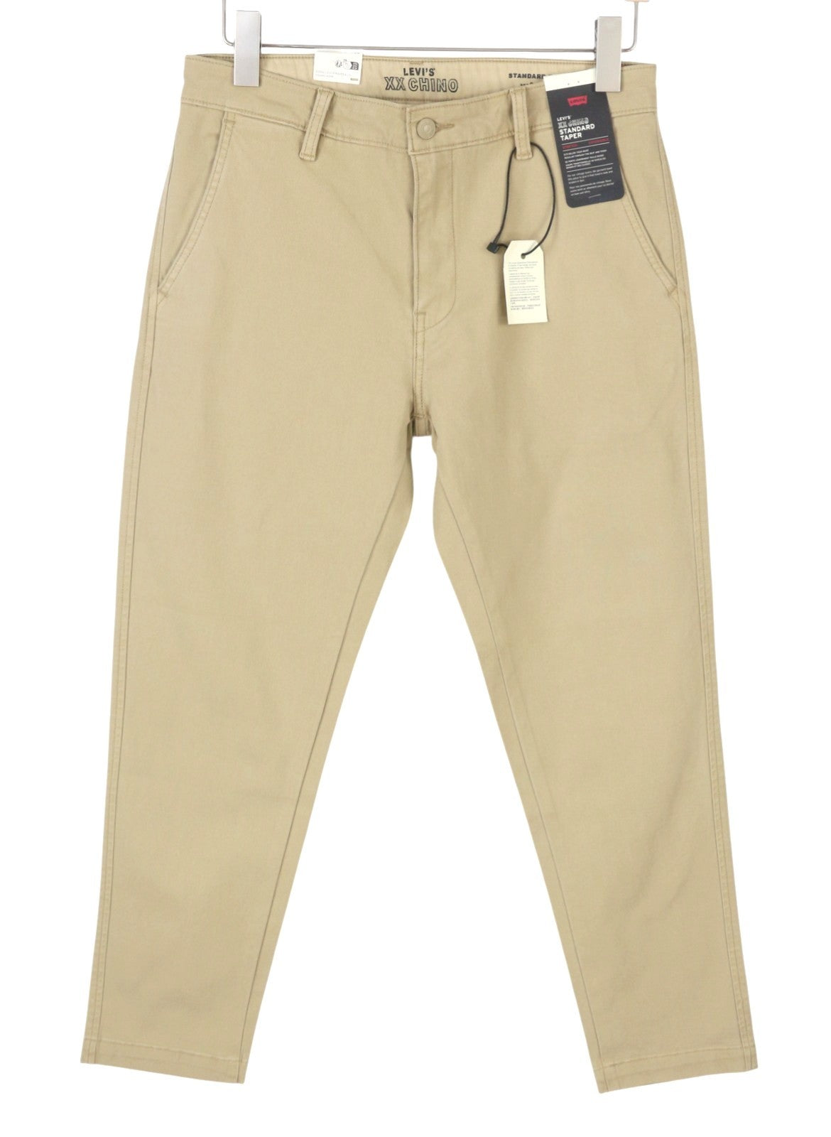 LEVI'S XX Chino Men Trousers W33/L32 Beige Standard Tapered Fit Zip Fly Big E