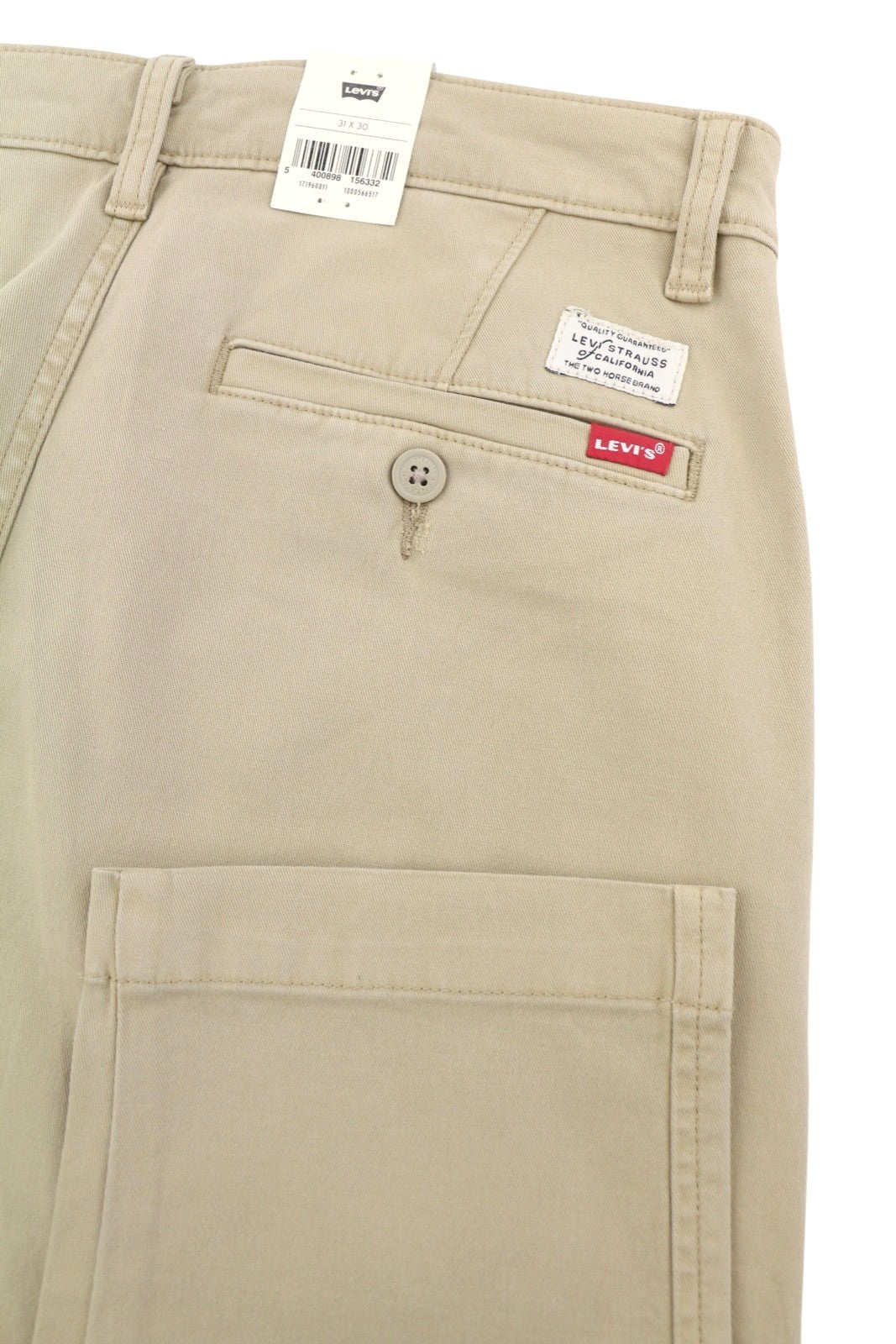 LEVI'S XX Chino Men Trousers W31/L30 Beige Standard Tapered Fit Zip Fly Big E