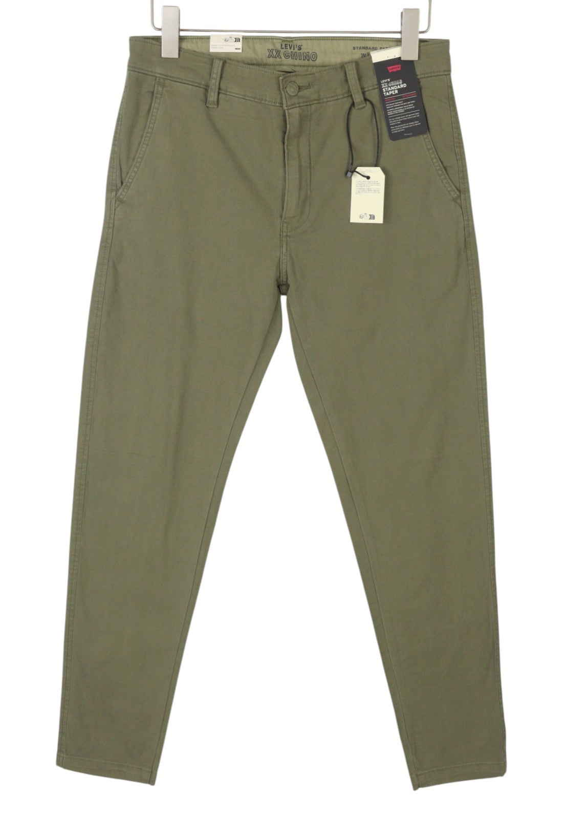 LEVI'S XX Chino Men Trousers W31/L34 Green Standard Tapered Fit Stretch Big E
