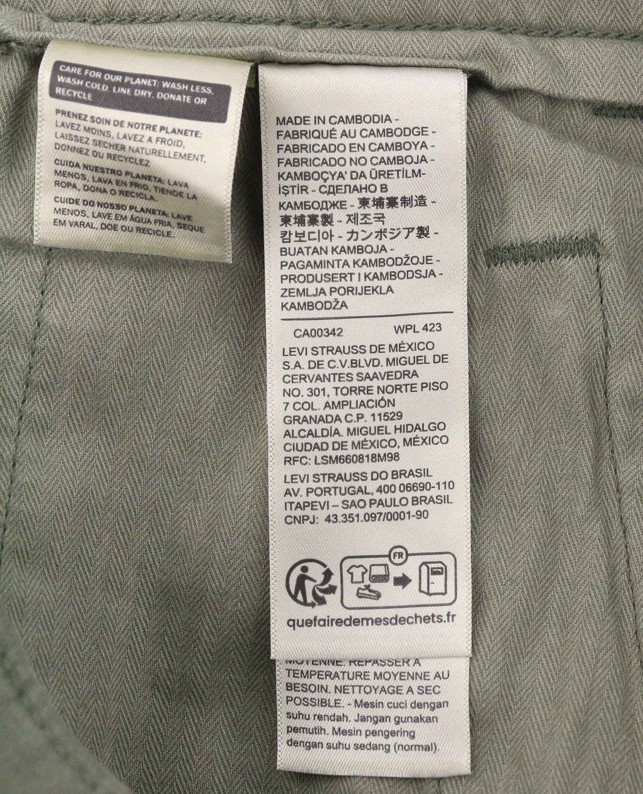 LEVI'S XX Chino Men Trousers W31/L34 Green Standard Tapered Fit Stretch Big E