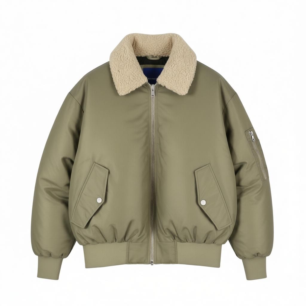 JACK & JONES Jorqueens Bomber Men Jacket XL Silver Sage Oversized Zip