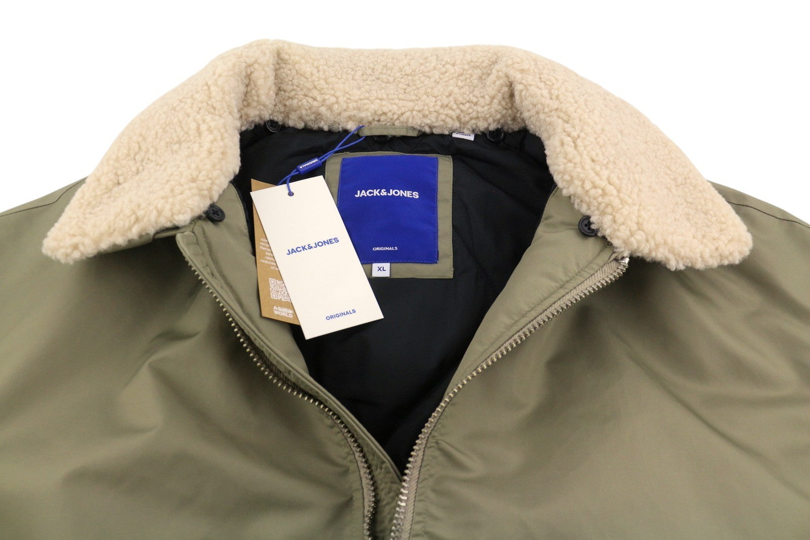 JACK & JONES Jorqueens Bomber Men Jacket XL Silver Sage Oversized Zip