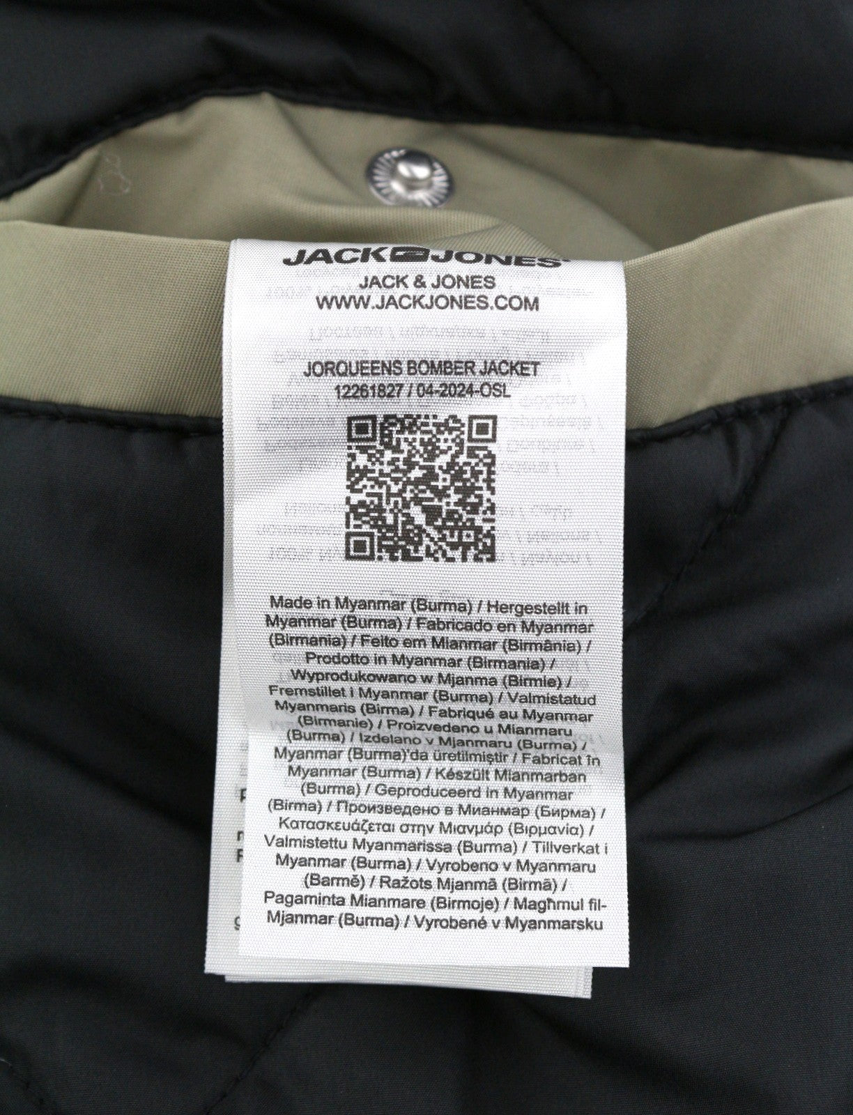 JACK & JONES Jorqueens Bomber Men Jacket XL Silver Sage Oversized Zip