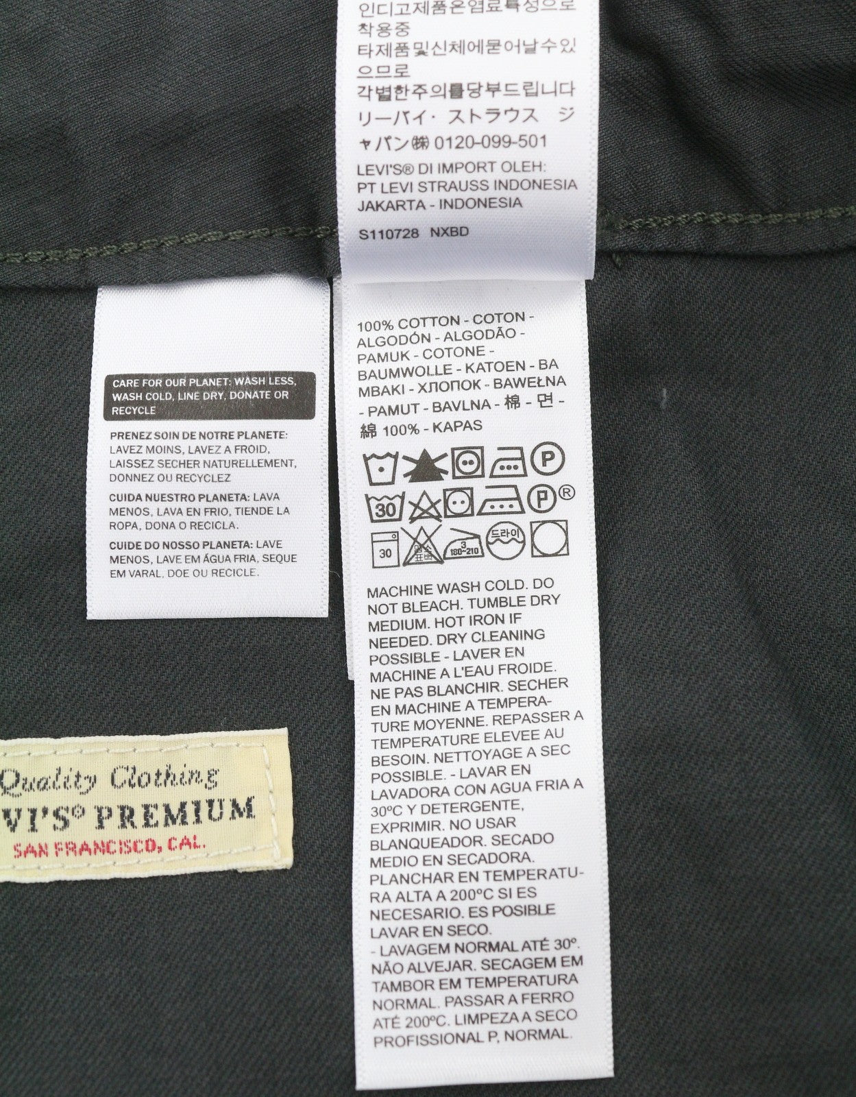 LEVI'S Surplus Men Trousers W34/L32 Dark Grey Loose Straight Fit Premium Big E