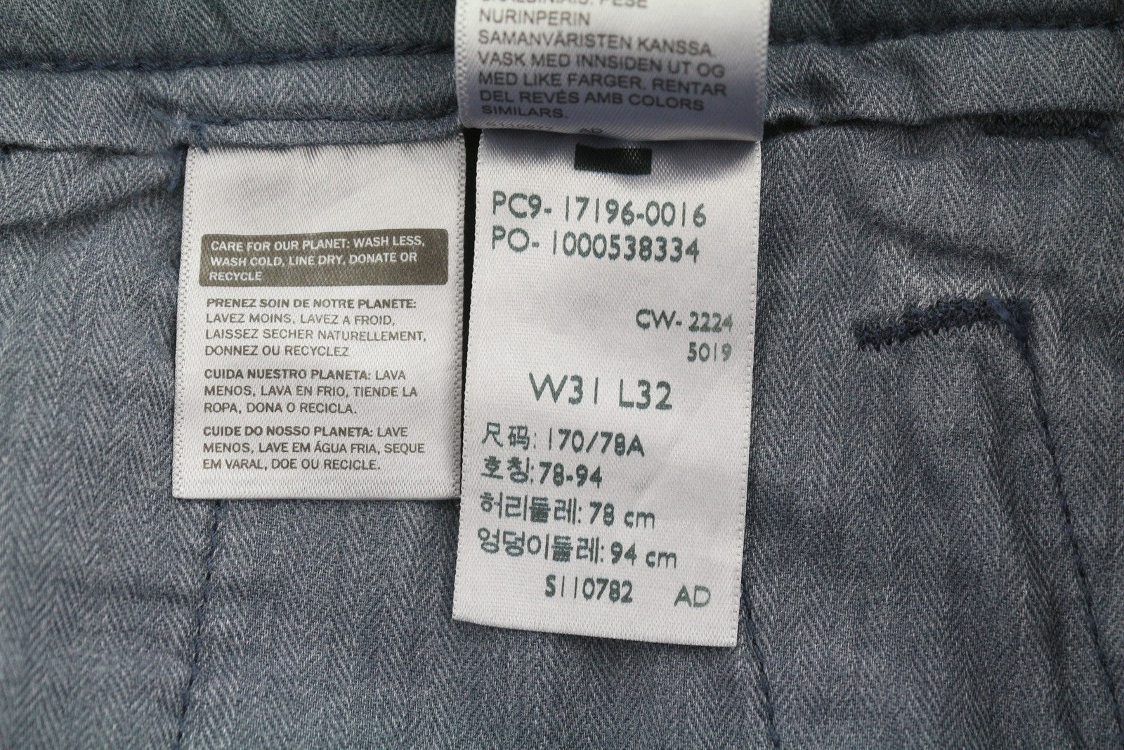 LEVI'S XX Chino Men Trousers W31/L32 Blue Standard Tapered Fit Zip Fly Big E