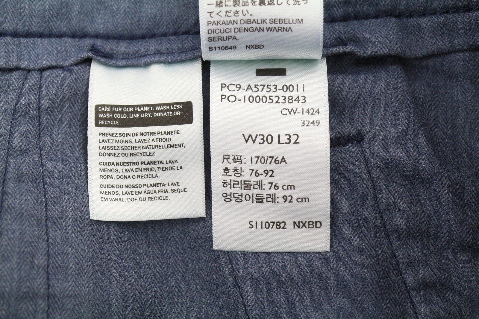 LEVI'S XX Chino Men Trousers W30/L32 Blue Authentic Fit Zip Fly Big E