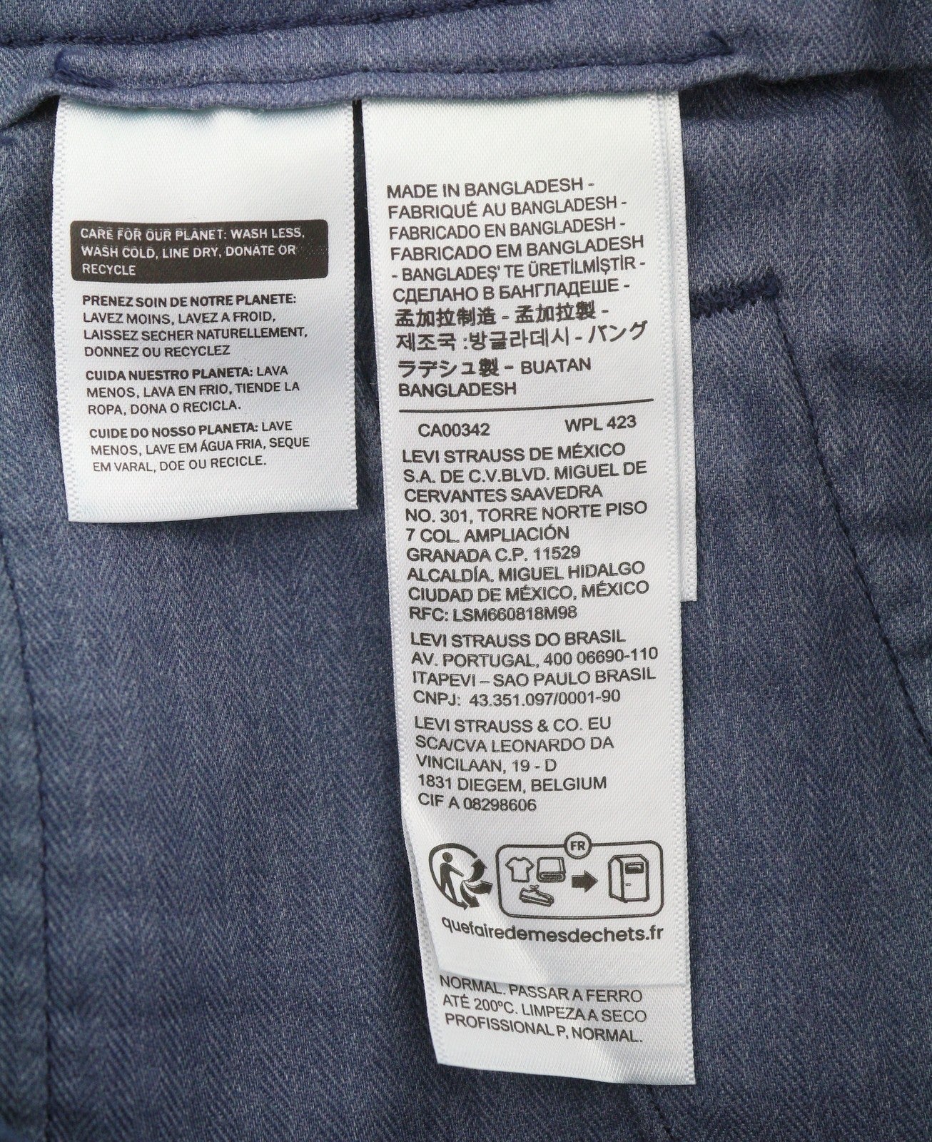 LEVI'S XX Chino Men Trousers W30/L32 Blue Authentic Fit Zip Fly Big E