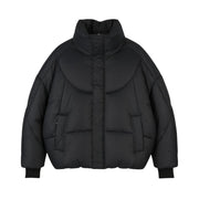 JJXX Saga Nylon Quilted Women Jacket XL Black Oversized Hidden Hood