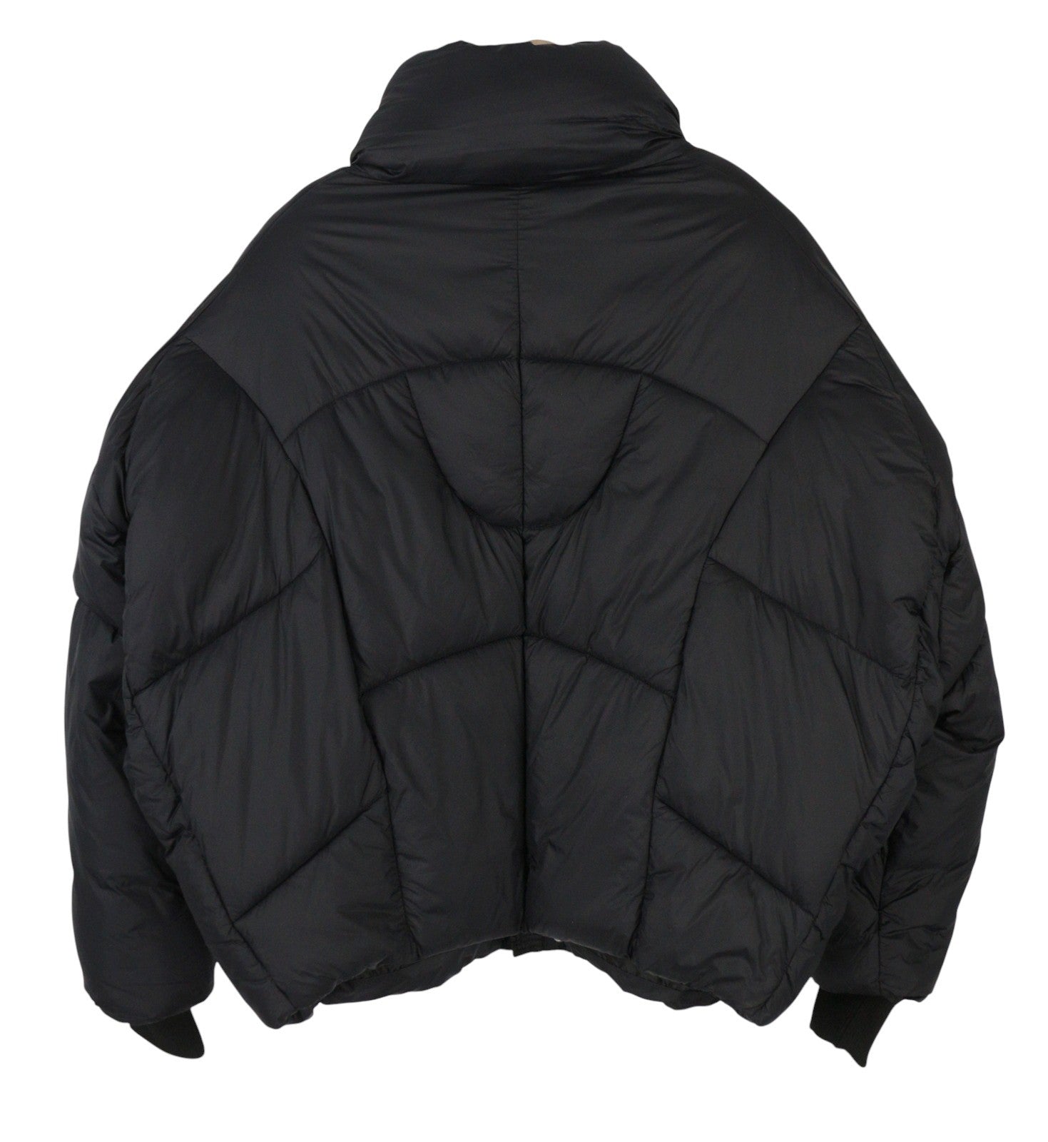 JJXX Saga Nylon Quilted Women Jacket XL Black Oversized Hidden Hood