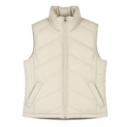 ONLY Nicole Quilt Women Waistcoat S Beige Padded High Neck Zip Vest