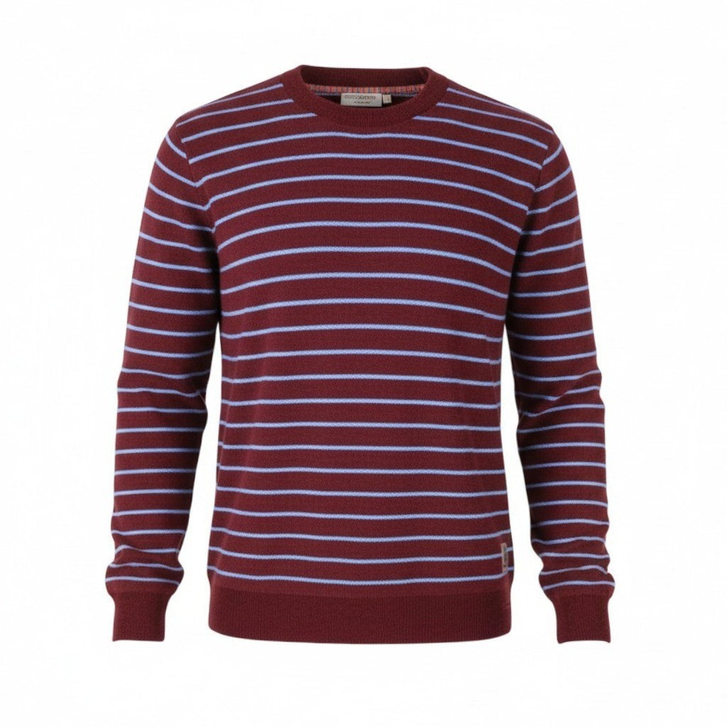 SCOTCH & SODA Men Sweatshirt M Burgundy Striped Crew Neck Pull On
