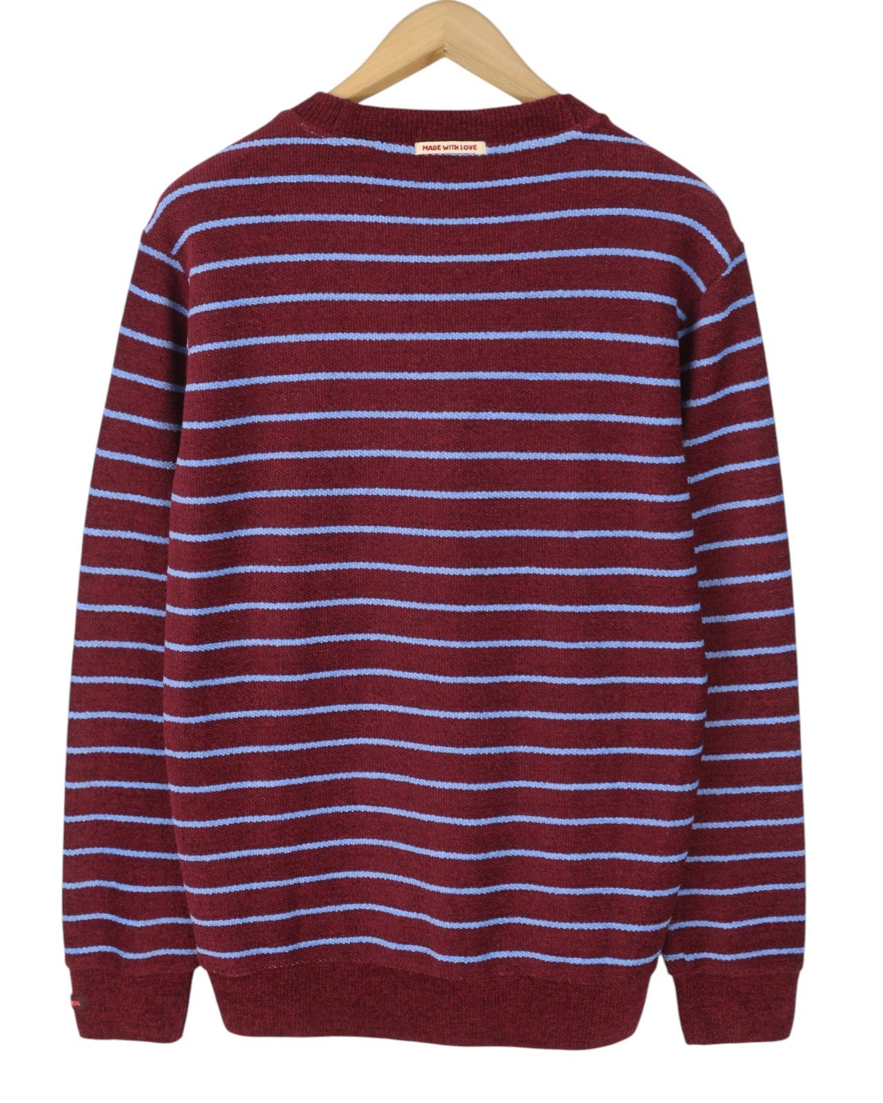 SCOTCH & SODA Men Sweatshirt M Burgundy Striped Crew Neck Pull On