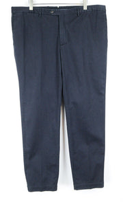 HACKETT Sanderson Men Trousers UK44L Navy Chino Styled Low Stretch Twill Zip