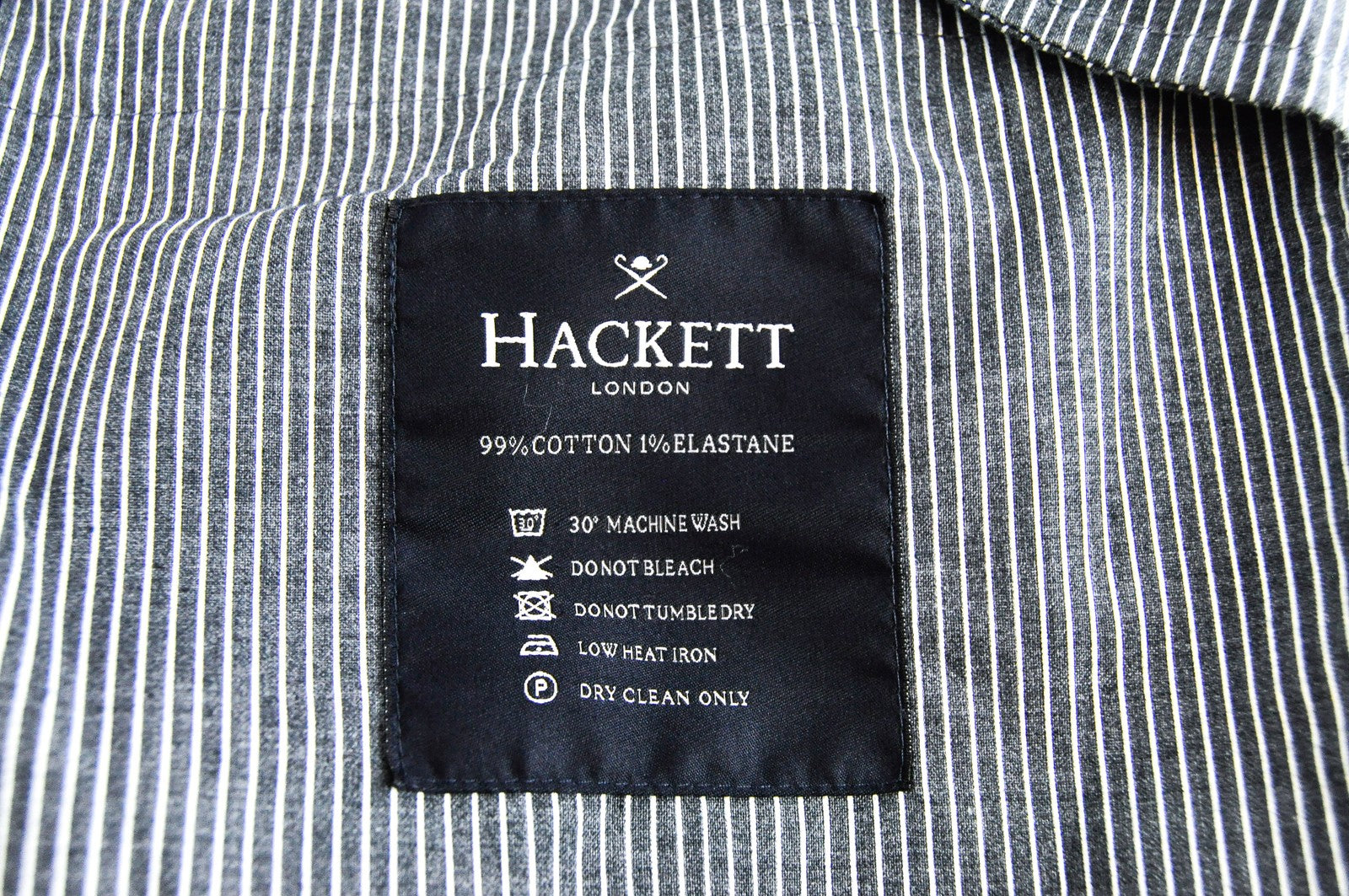 HACKETT Sanderson Men Trousers UK44L Navy Chino Styled Low Stretch Twill Zip