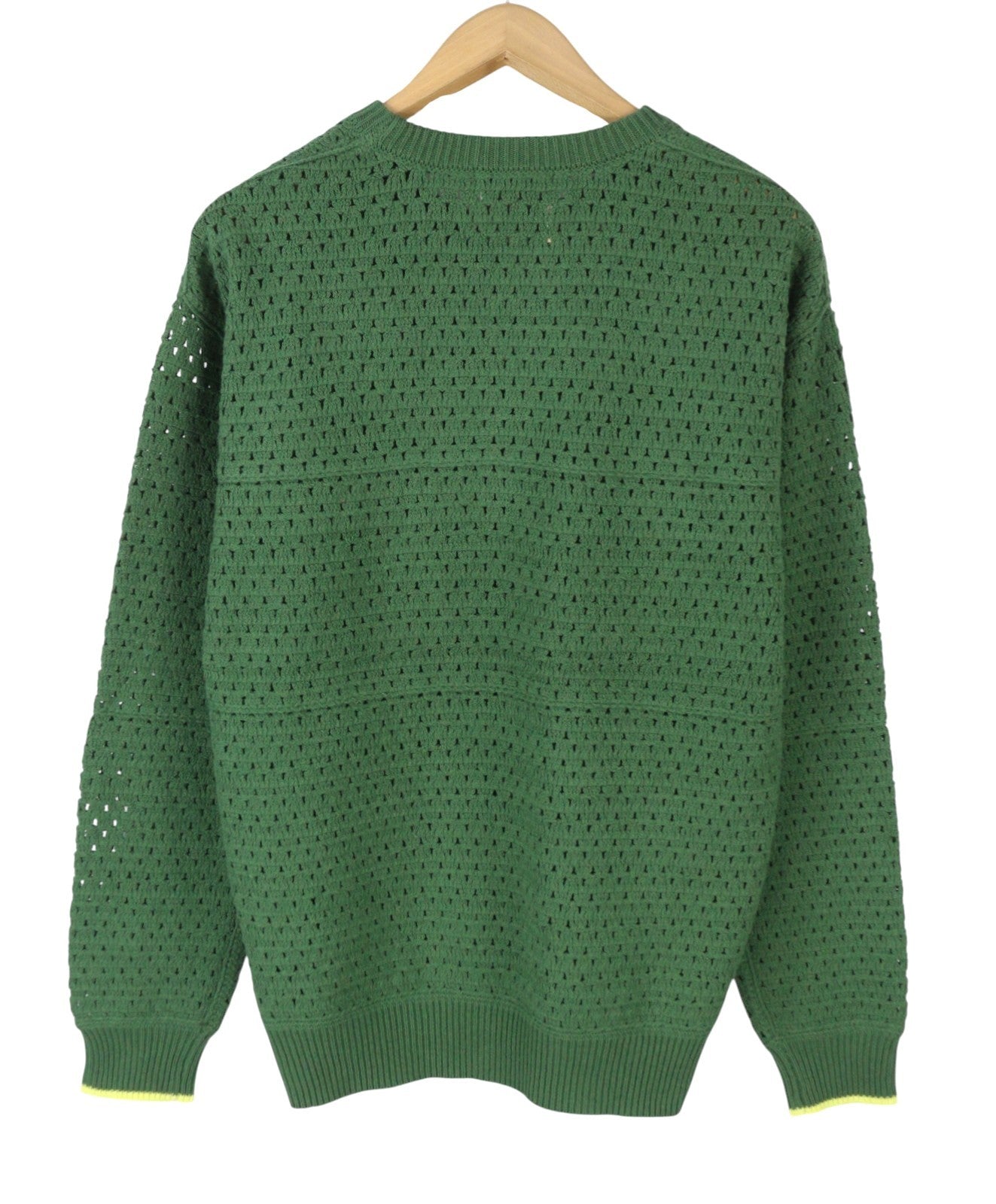 SCOTCH & SODA Men Jumper L Green Open Knit Crew Neck Pull On