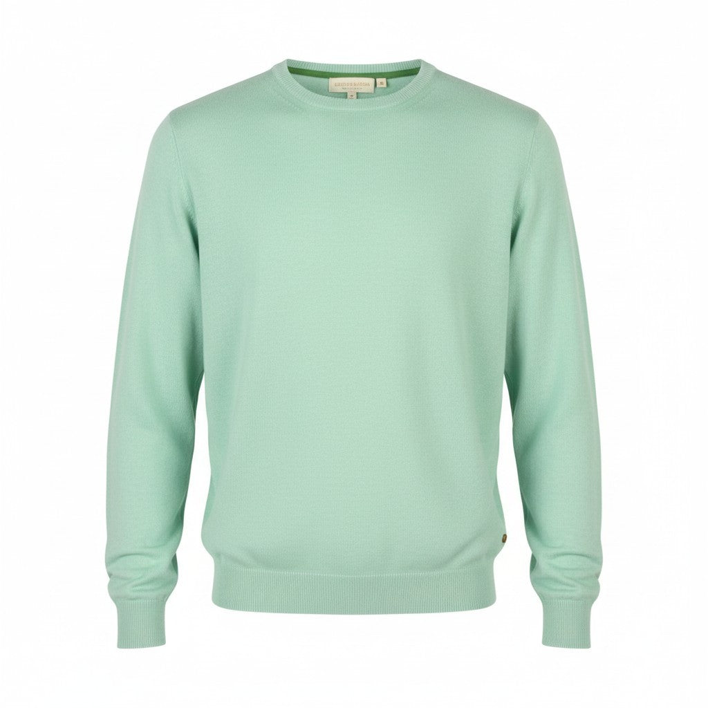 SCOTCH & SODA Men Jumper L Green Melange Tight Knit Crew Neck Pull On