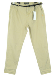 MAISON SCOTCH Women Trousers W30/L32 Light Brown Chino Cropped Cotton Stretch