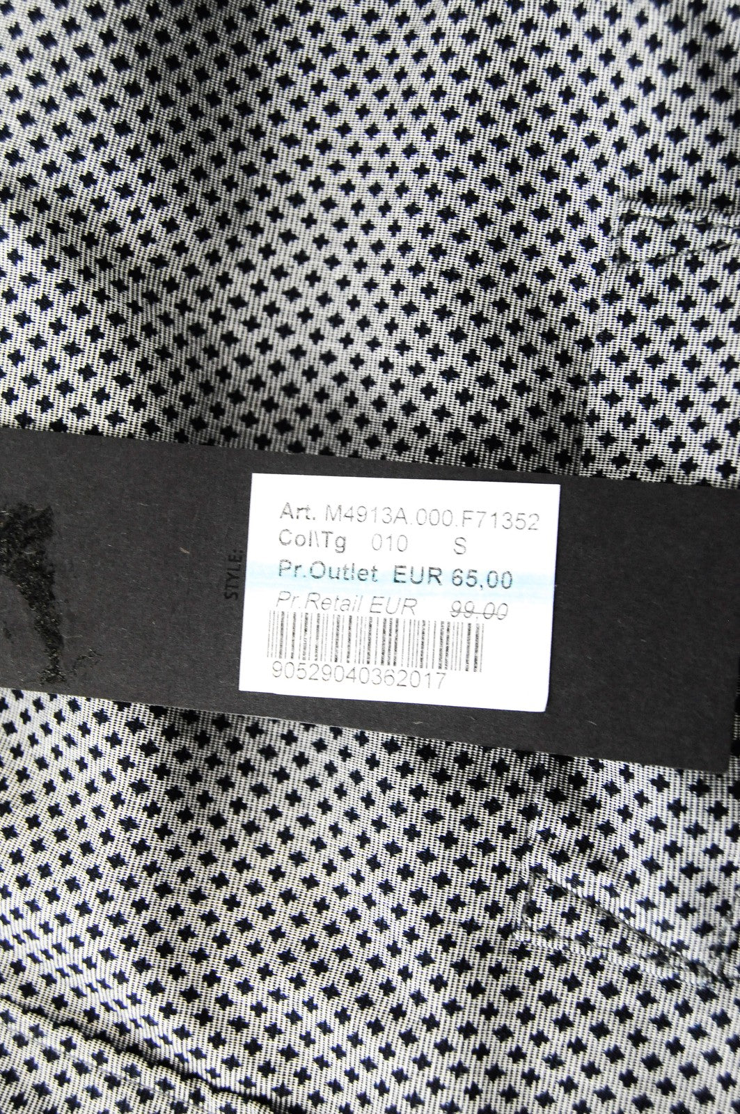 REPLAY Men Shirt S Grey Long Sleeved Patterned Spread Collared Pure Cotton