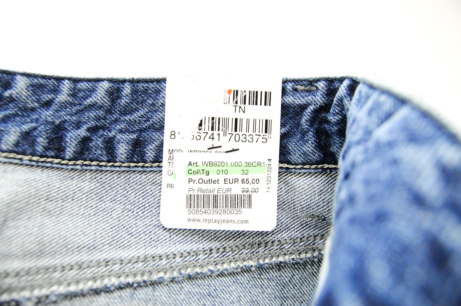 REPLAY Women Skirt W32 Blue Pure Cotton Washed Distressed Denim Mini