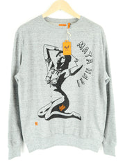 GOOD GENES Men Sweatshirt L Grey Cotton Blend Long Sleeve Matahari Logo Pull On