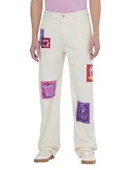SCOTCH & SODA x Burton Morris Men Jeans W29/L30 Artsy Print Straight Fit Unisex