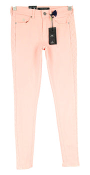 MAISON SCOTCH La Bohemienne Women Trousers W26 Pink Skinny Fit Cotton Stretch