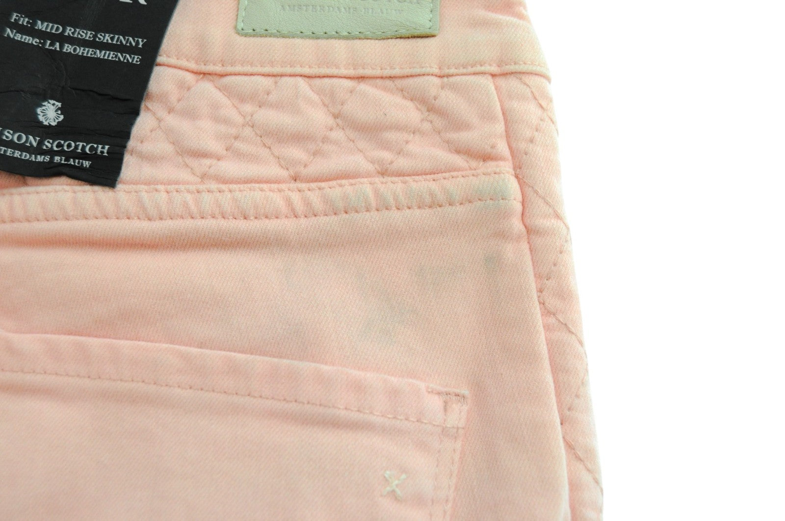 MAISON SCOTCH La Bohemienne Women Trousers W26 Pink Skinny Fit Cotton Stretch