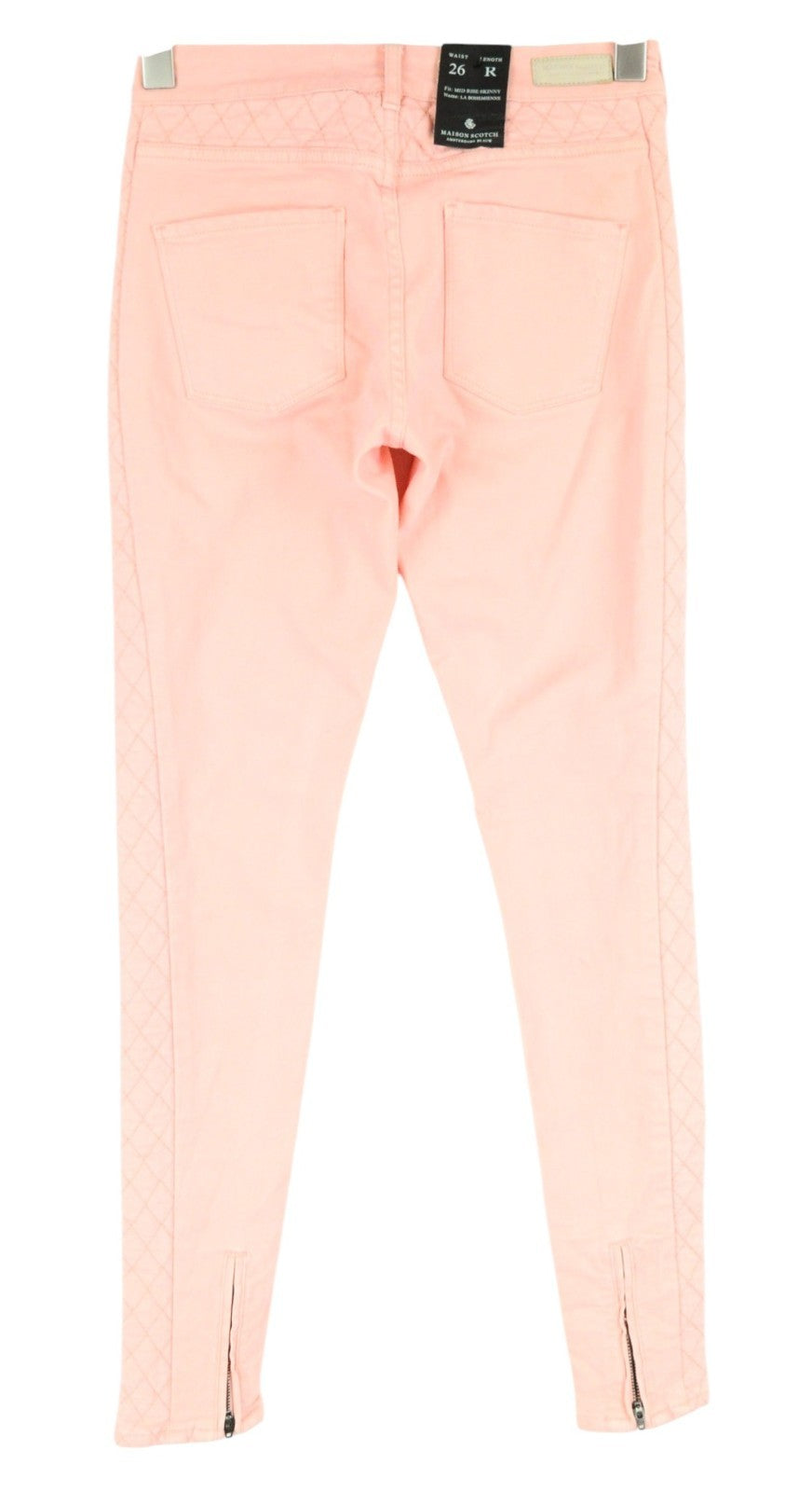 MAISON SCOTCH La Bohemienne Women Trousers W26 Pink Skinny Fit Cotton Stretch